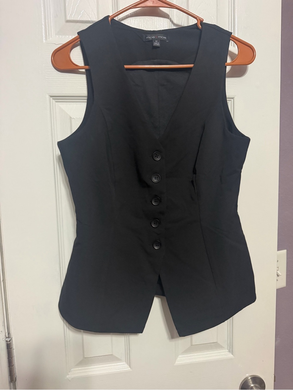Mossimo Supply Co. Black Button-Front Sleeveless Tailored Vest